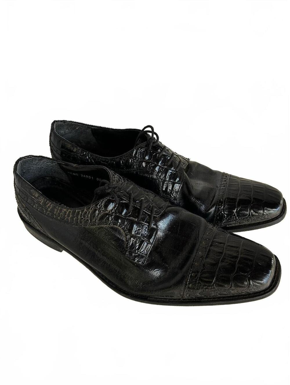 Stacy Adams Esposito Black Croc Leather Dress Shoes Men 12